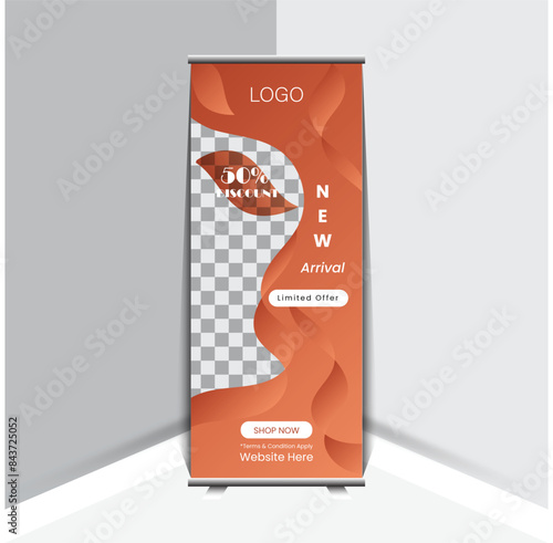 Sophisticated roll up clean style banner template design