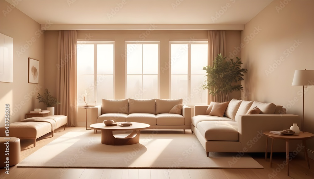 Photo interior modern design room 3D illustration