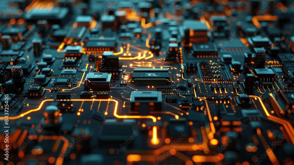 An intricate circuit board, representing the wonders of technology An intricate circuit board, representing the wonders of technology