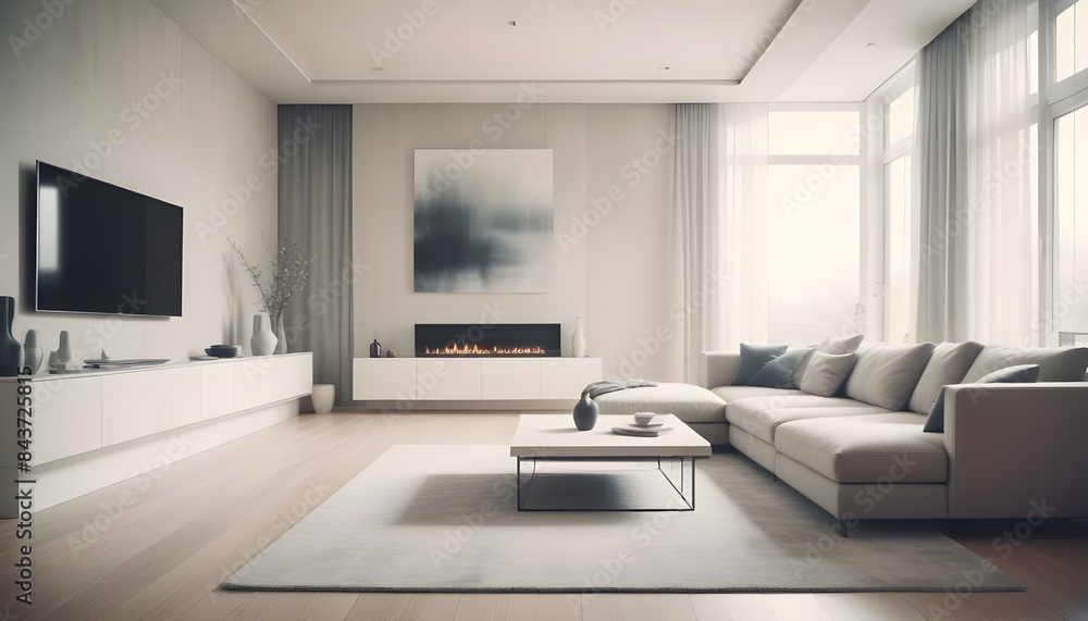 Photo interior modern design room 3D illustration Photo interior modern design room 3D illustration