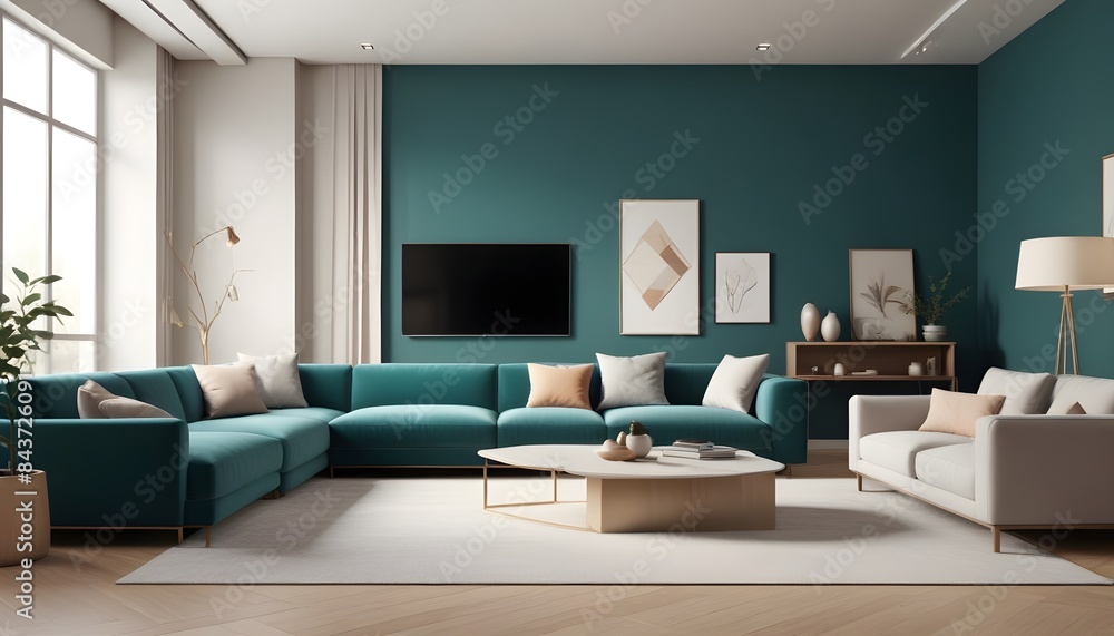 Photo interior modern design room 3D illustration Photo interior modern design room 3D illustration