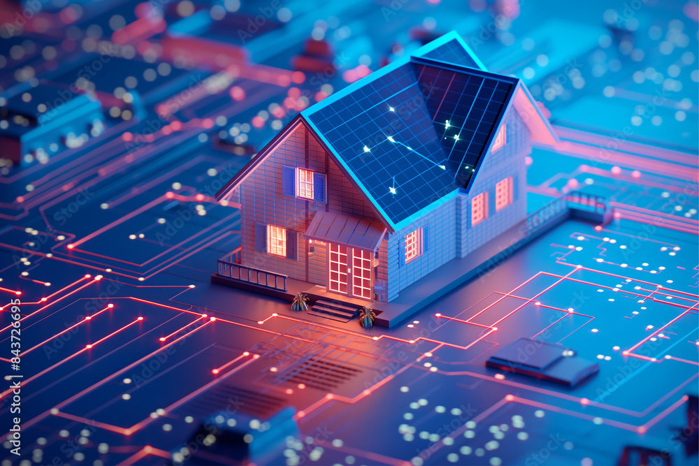 Fototapeta premium Digital Innovation in Architectural Home Design