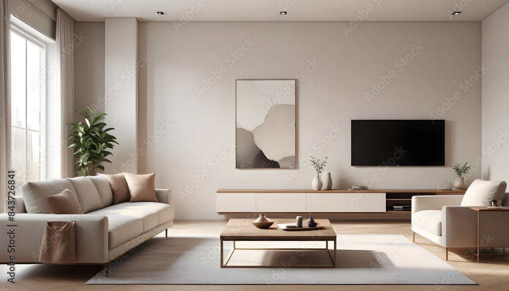 Photo interior modern design room 3D illustration Photo interior modern design room 3D illustration