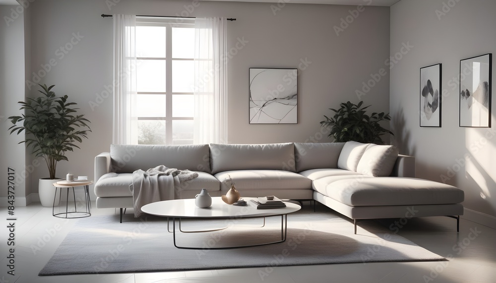Photo interior modern design room 3D illustration Photo interior modern design room 3D illustration
