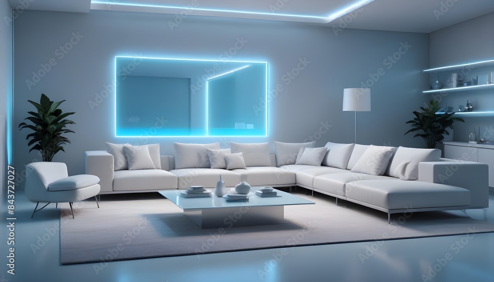 Photo interior modern design room 3D illustration Photo interior modern design room 3D illustration