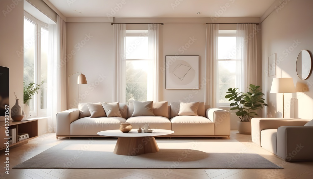 Photo interior modern design room 3D illustration Photo interior modern design room 3D illustration