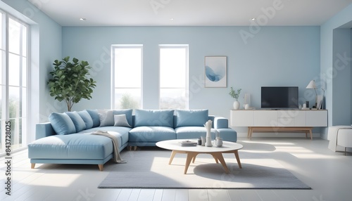 Photo interior modern design room 3D illustration