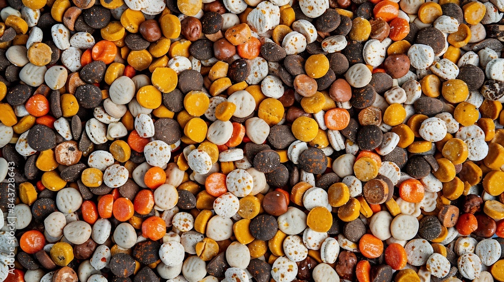 Food for animals background wet cat and dog food texture pattern Pet meal background close up wet food for pet dogs and cats Dried pet food top view Granules of good nutrition for dogs : Generative AI Food for animals background wet cat and dog food texture pattern Pet meal background close up wet food for pet dogs and cats Dried pet food top view Granules of good nutrition for dogs : Generative AI