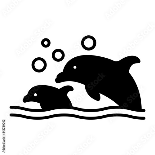 Dolphin icon. black fill icon