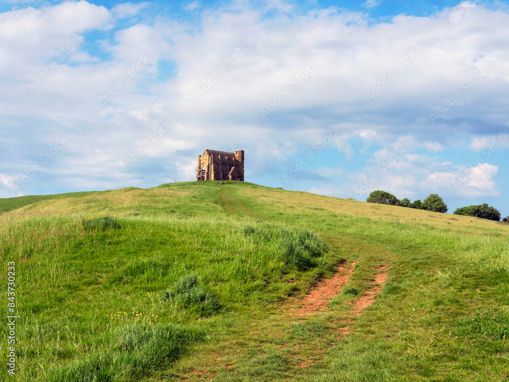 The track up to historic St Catherine’s chapel at Abbotsbury Dorset with green grassy fields and blue skies on a May morning
The track up to historic St Catherine’s chapel at Abbotsbury Dorset with green grassy fields and blue skies on a May morning