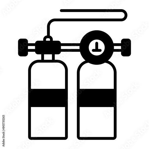 oxygen tank icon. black fill icon