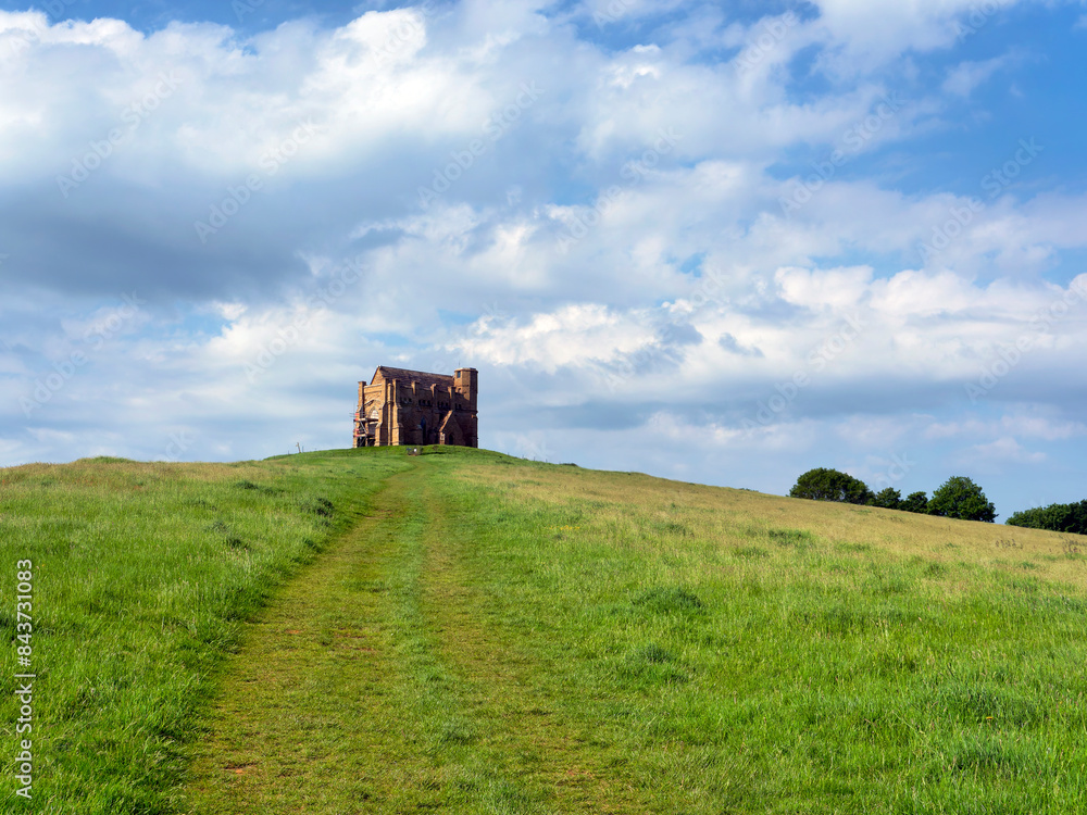The track up to historic St Catherine’s chapel at Abbotsbury Dorset with green grassy fields and blue skies on a May morning
The track up to historic St Catherine’s chapel at Abbotsbury Dorset with green grassy fields and blue skies on a May morning