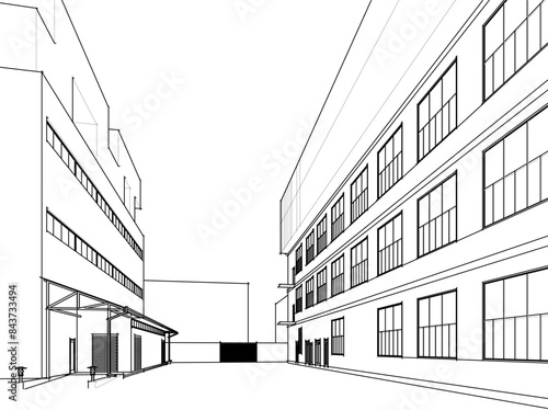 architectural drawing 3d vector illustration