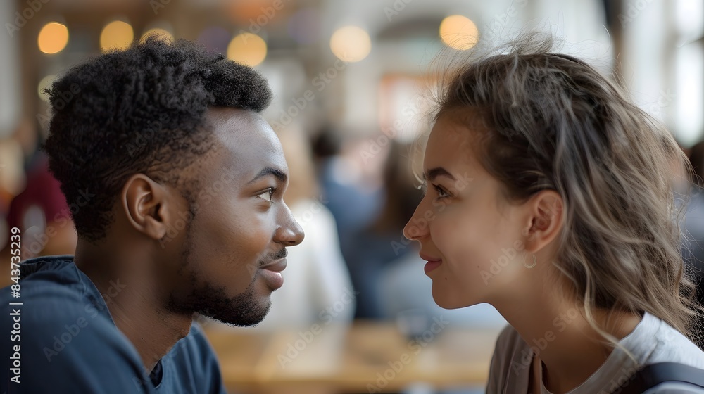 Meaningful Glance Across a Crowded Room Illustrates the Bond of Human Connection Meaningful Glance Across a Crowded Room Illustrates the Bond of Human Connection