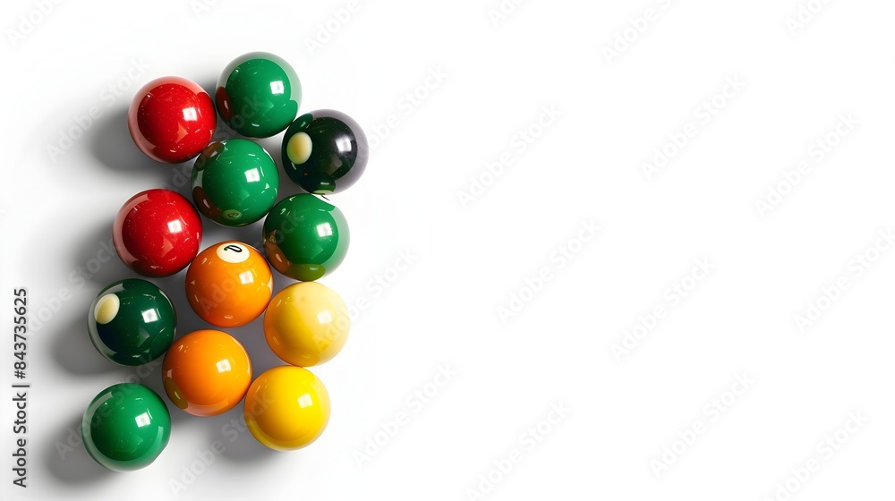 Obraz premium Perfectly Arranged Snooker Balls on Isolated Table for Tournament Announcements