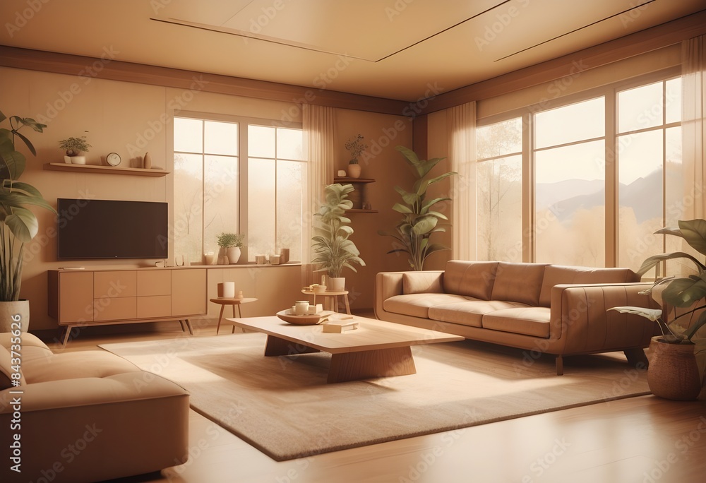 Photo modern style conceptual interior room 3d illustration Photo modern style conceptual interior room 3d illustration