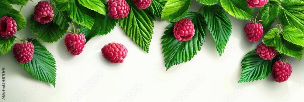 A background of ripe juicy raspberries among green leaves. A sweet healthy snack. A background of ripe juicy raspberries among green leaves. A sweet healthy snack.