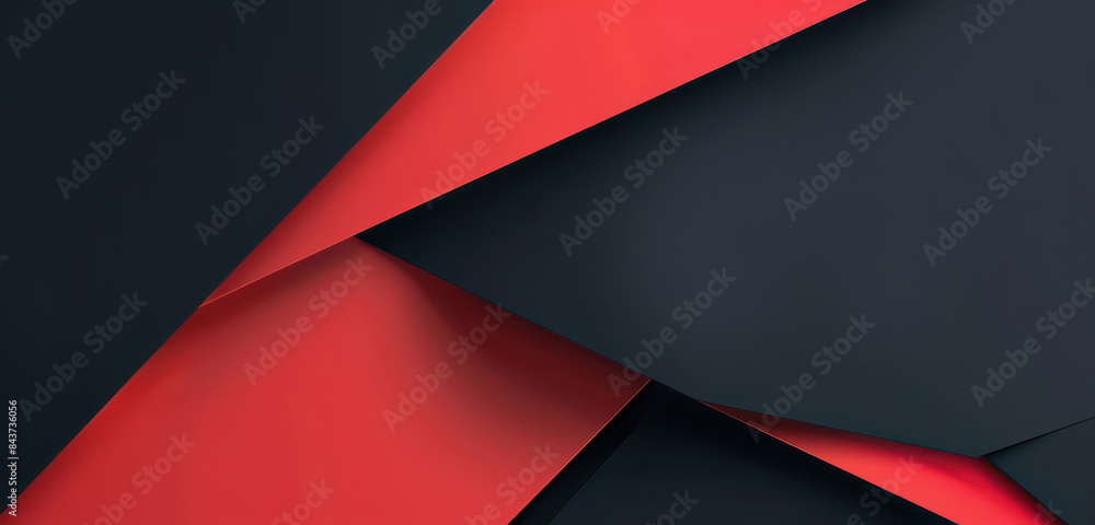 Abstract geometric design with intersecting black and red shapes, creating a sleek, bold, and modern background. Abstract geometric design with intersecting black and red shapes, creating a sleek, bold, and modern background.