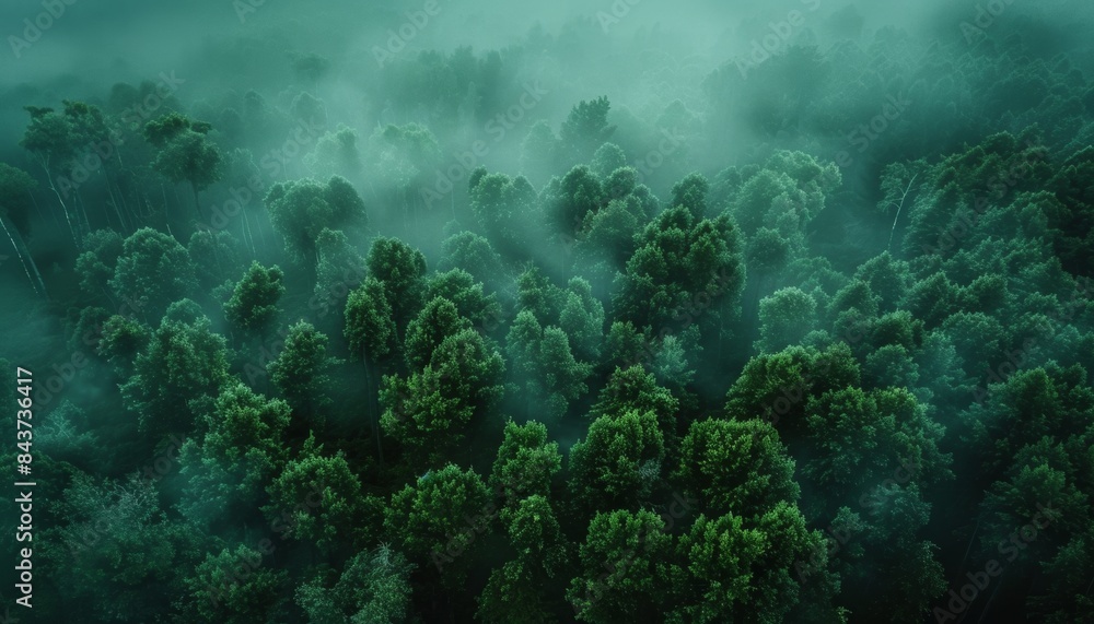panoramic view of the dense forest canopy panoramic view of the dense forest canopy