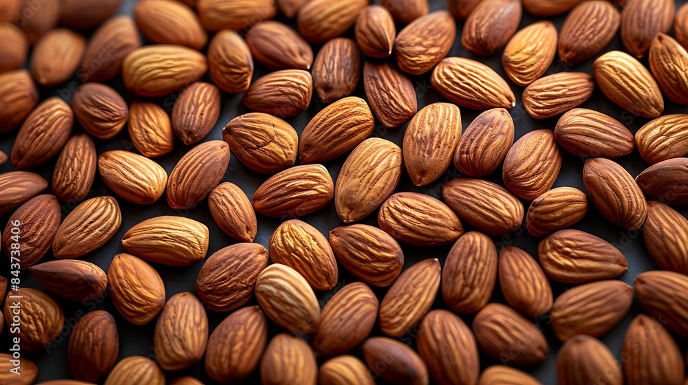 A variety of almonds creating an organic, textured backdrop ideal for food industry or health-related designs A variety of almonds creating an organic, textured backdrop ideal for food industry or health-related designs