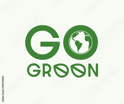 Nature concept with green leaves and the text Go Green.