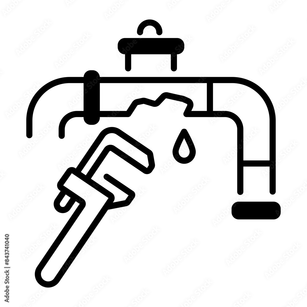 Get this outline icon of pipe repair Get this outline icon of pipe repair
