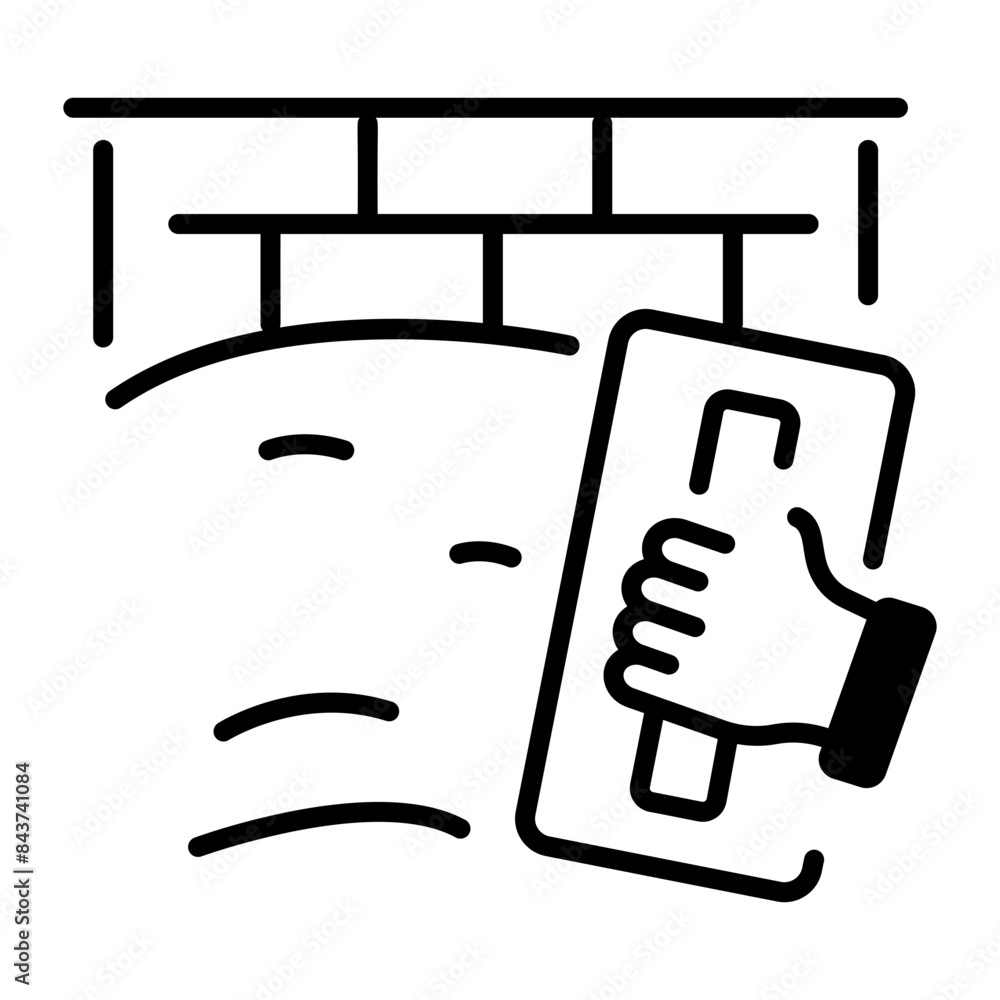 Grab this outline icon of wall plastering Grab this outline icon of wall plastering