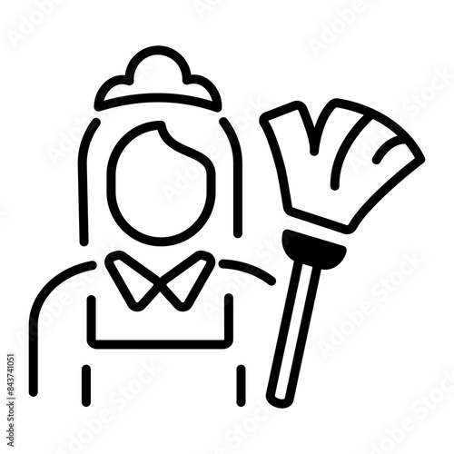 Check this outline icon of housekeeper 