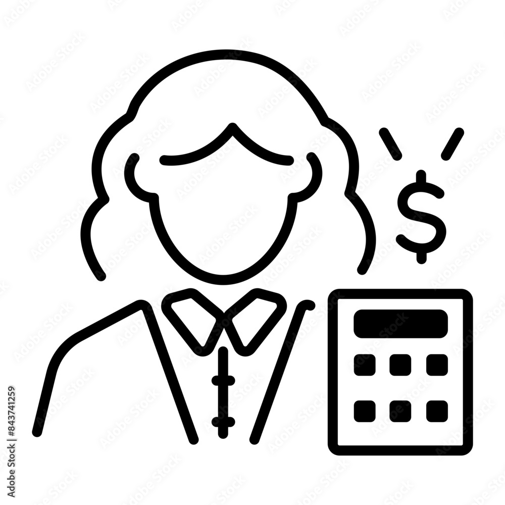 Obraz premium Here is an outline icon of accountant