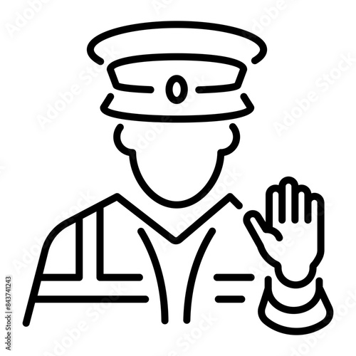 Premium outline icon of traffic police 