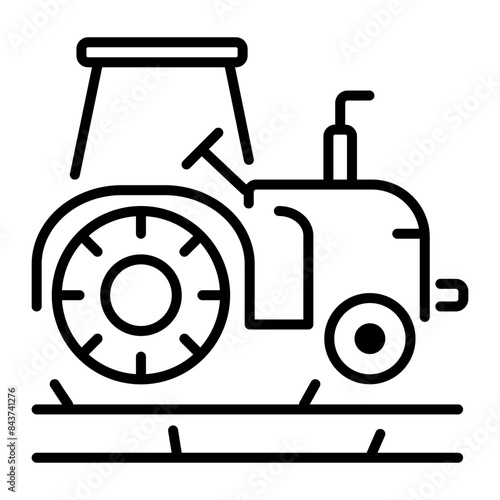 A captivating line icon of farm tractor 