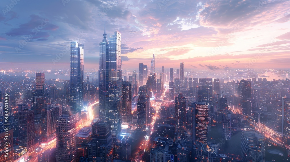 Fototapeta premium Generate an image portraying the future of downtown