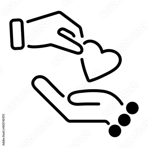 Check out linear icon of giving love 