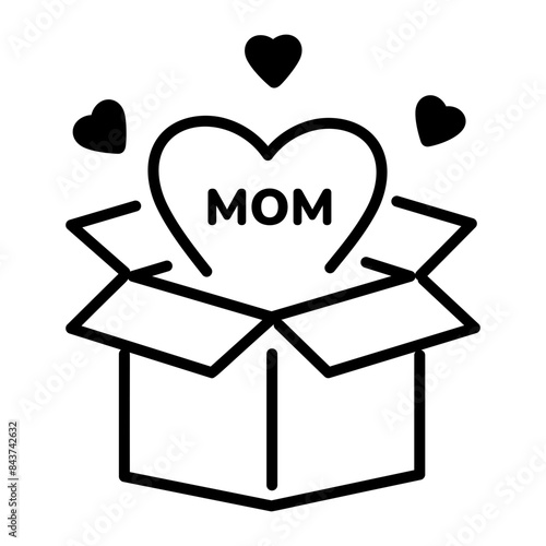 Check out linear icon of mothers day surprise 