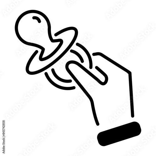 Grab this line style icon of a pacifier 