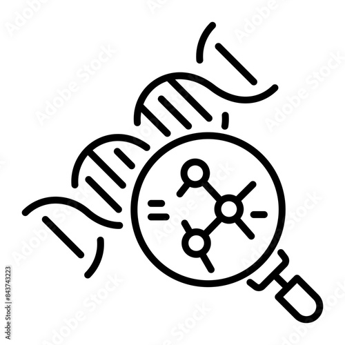 A handy line icon of molecular biology 