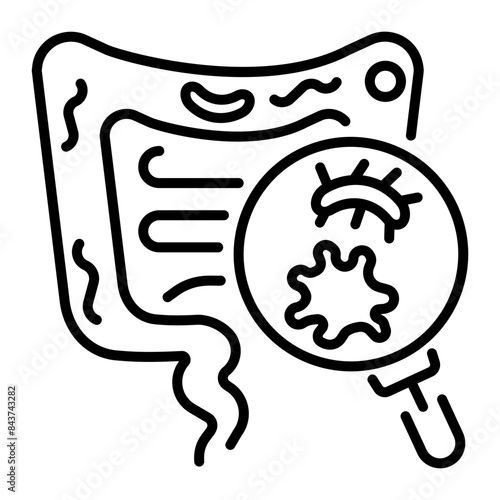 Ready to use line icon of gut microbiota