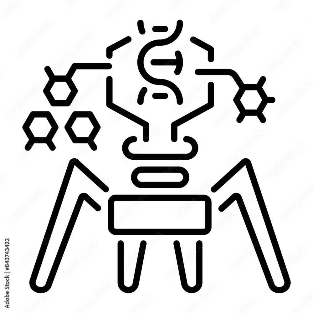 Modern line style icon of bacteriophage Modern line style icon of bacteriophage