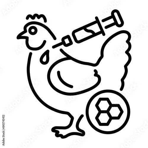 Trendy line style icon of gmo animal 