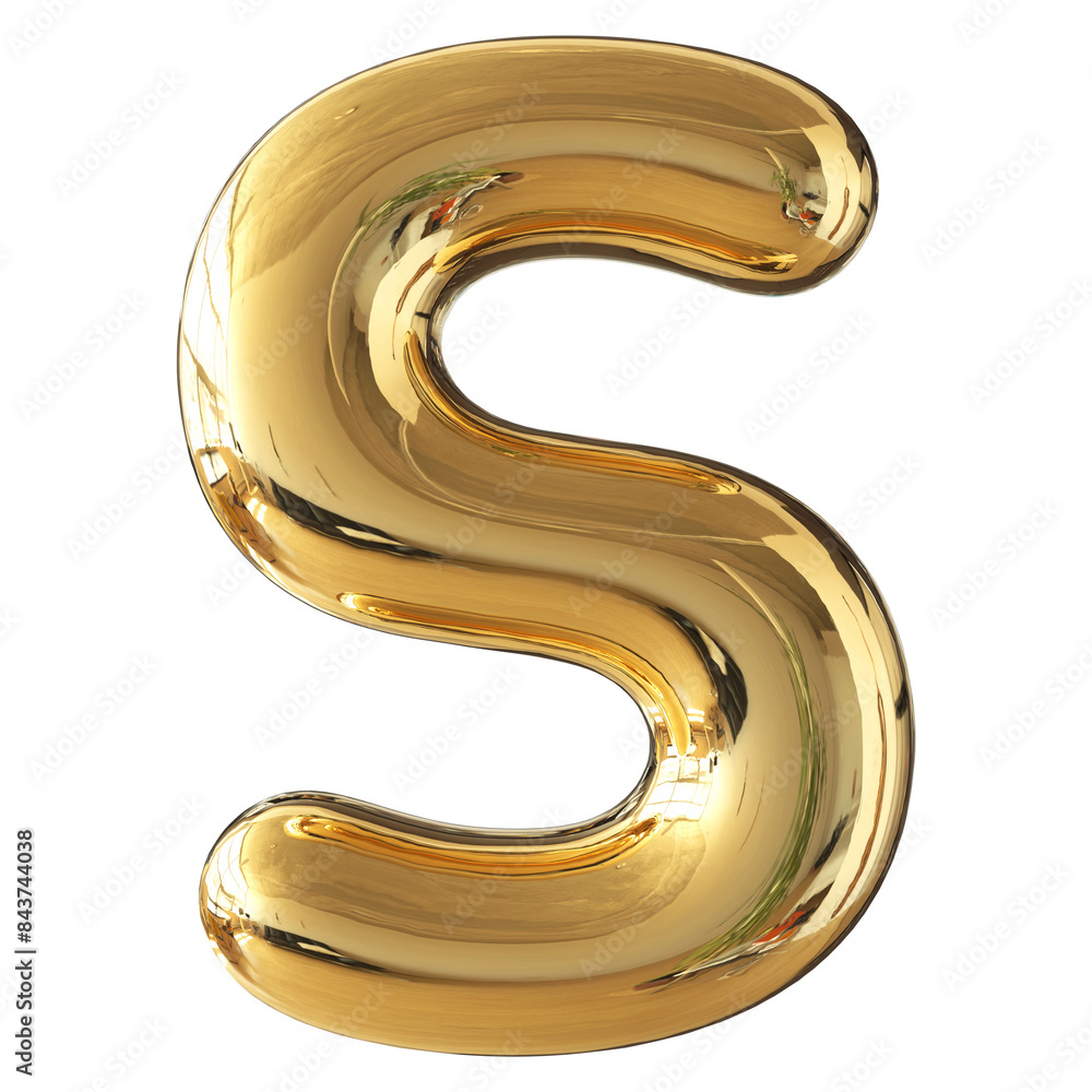 Gold 3D Font Letter S uppercase Gold 3D Font Letter S uppercase