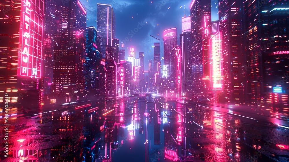 Generate an image showcasing the futuristic aesthetic of a cityscape Generate an image showcasing the futuristic aesthetic of a cityscape