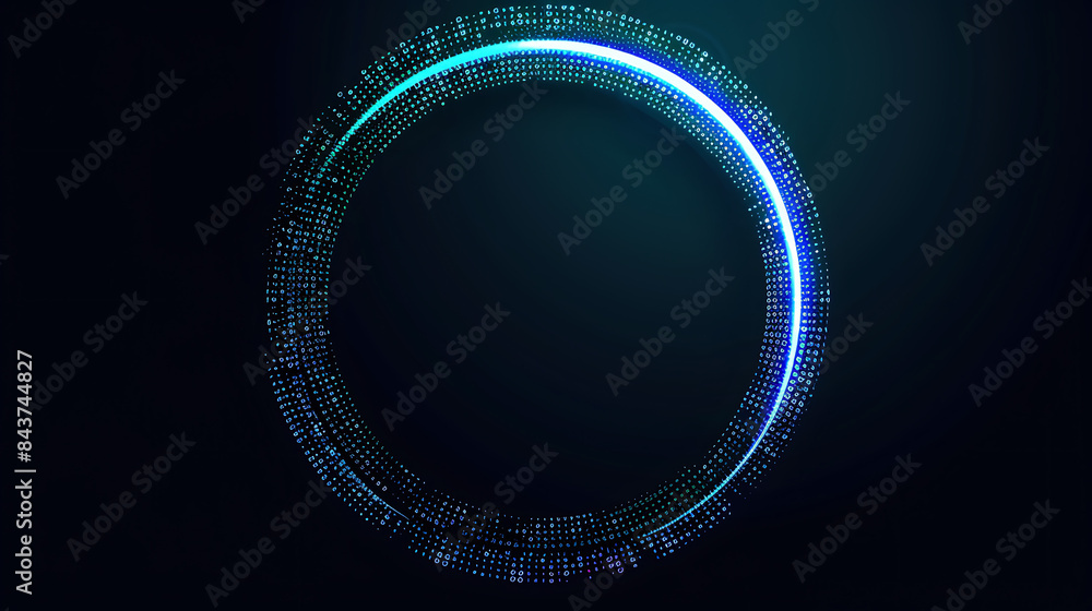Fototapeta premium Futuristic Digital Circle with Binary Data