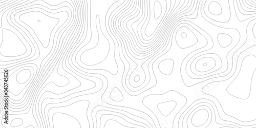 Topographic map background geographic line map with seamless ornament design. The black on white contours topography stylized height of the lines map. 