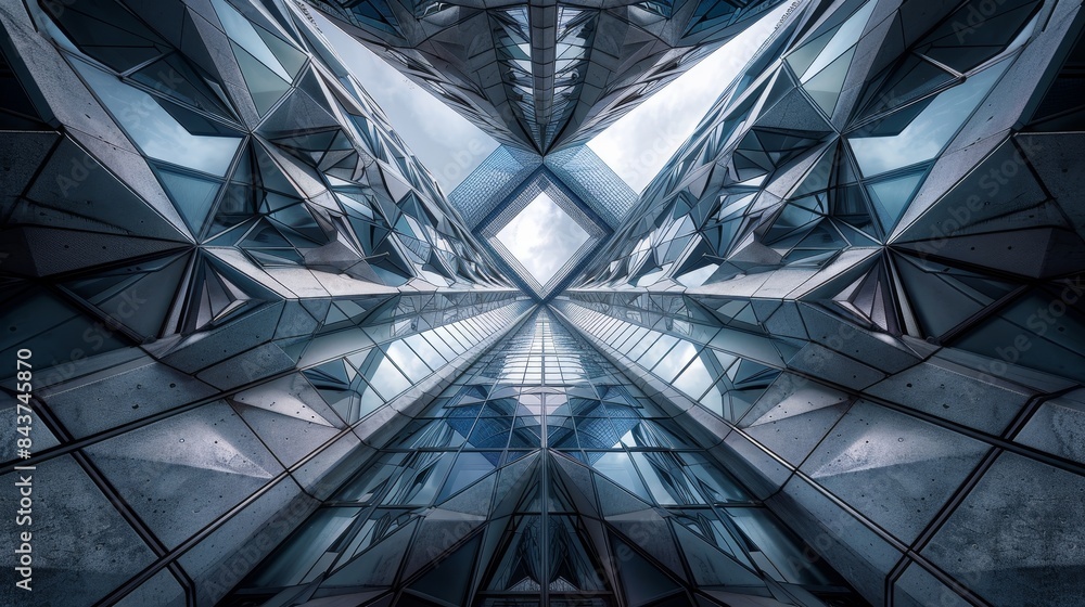 Fototapeta premium Generate an image that celebrates the fusion of geometry and structure