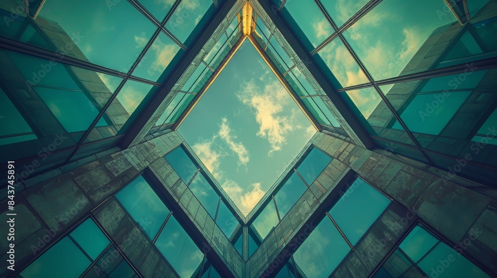 Generate an image that celebrates the fusion of geometry and structure Generate an image that celebrates the fusion of geometry and structure