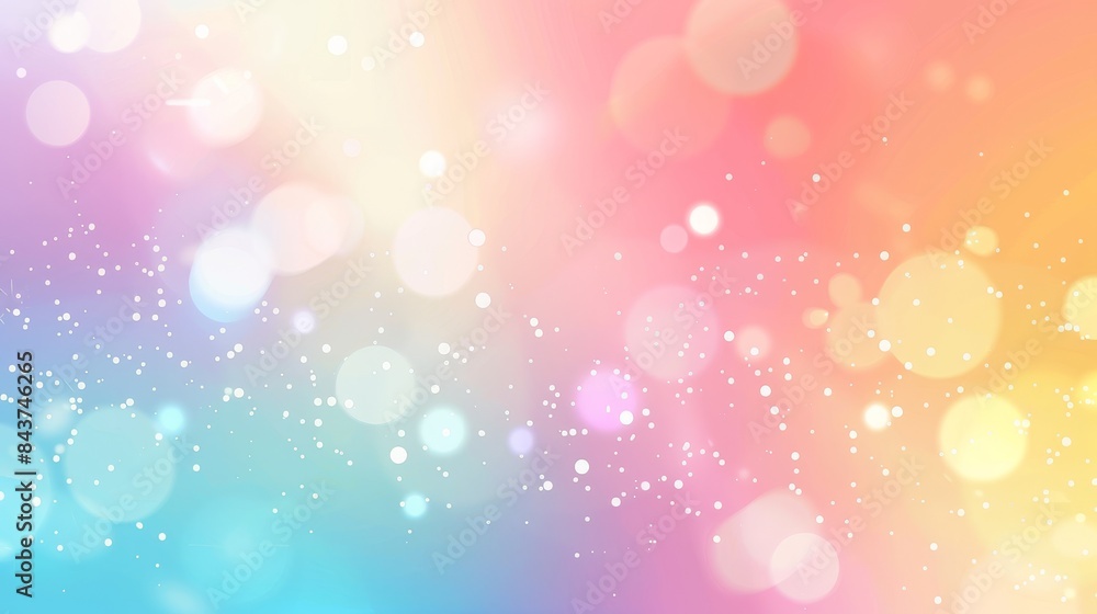 Obraz premium Soft Dreamy Pastel Rainbow Blurred Background - Vector Illustration in Flat Design Style