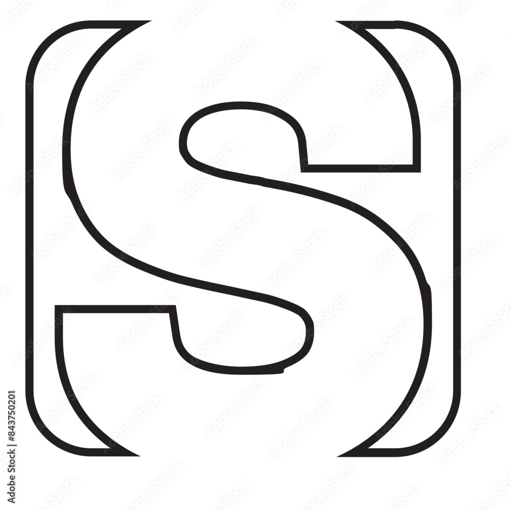 S Letter Logo Outline S Letter Logo Outline