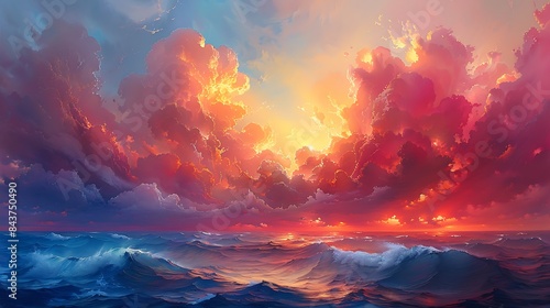 Clouds painted with the colors of dawn © ALLAH KING OF WORLD