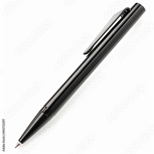Isolated black ballpoint pen on white background