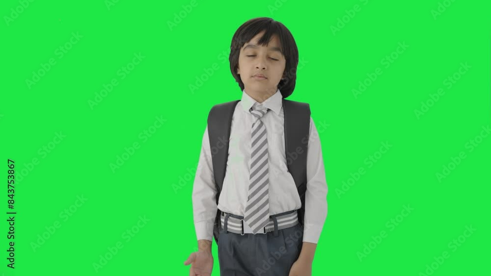 Confused Indian school boy asking what question Green screen Confused Indian school boy asking what question Green screen